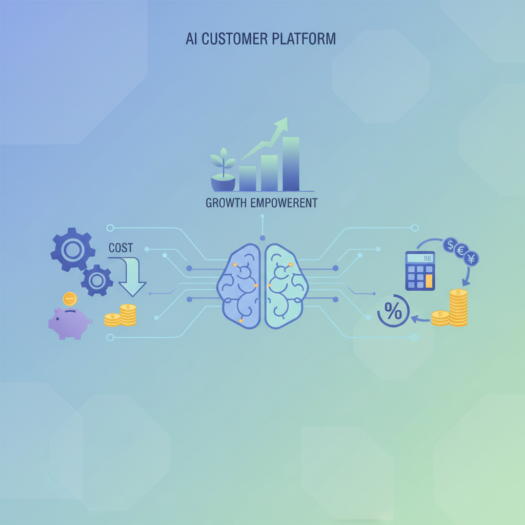 AI驱动客服平台提升ROI的抽象插图